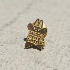 Vintage McDonald's Be Daring, First & Different Cowboy Western Gold Lapel Pin